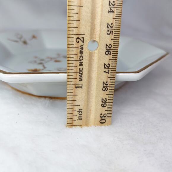 Hyalyn Pottery USA 173 Cherry Blossom Vintage Trinket Tray Catchall Hexagon - Picture 3 of 7